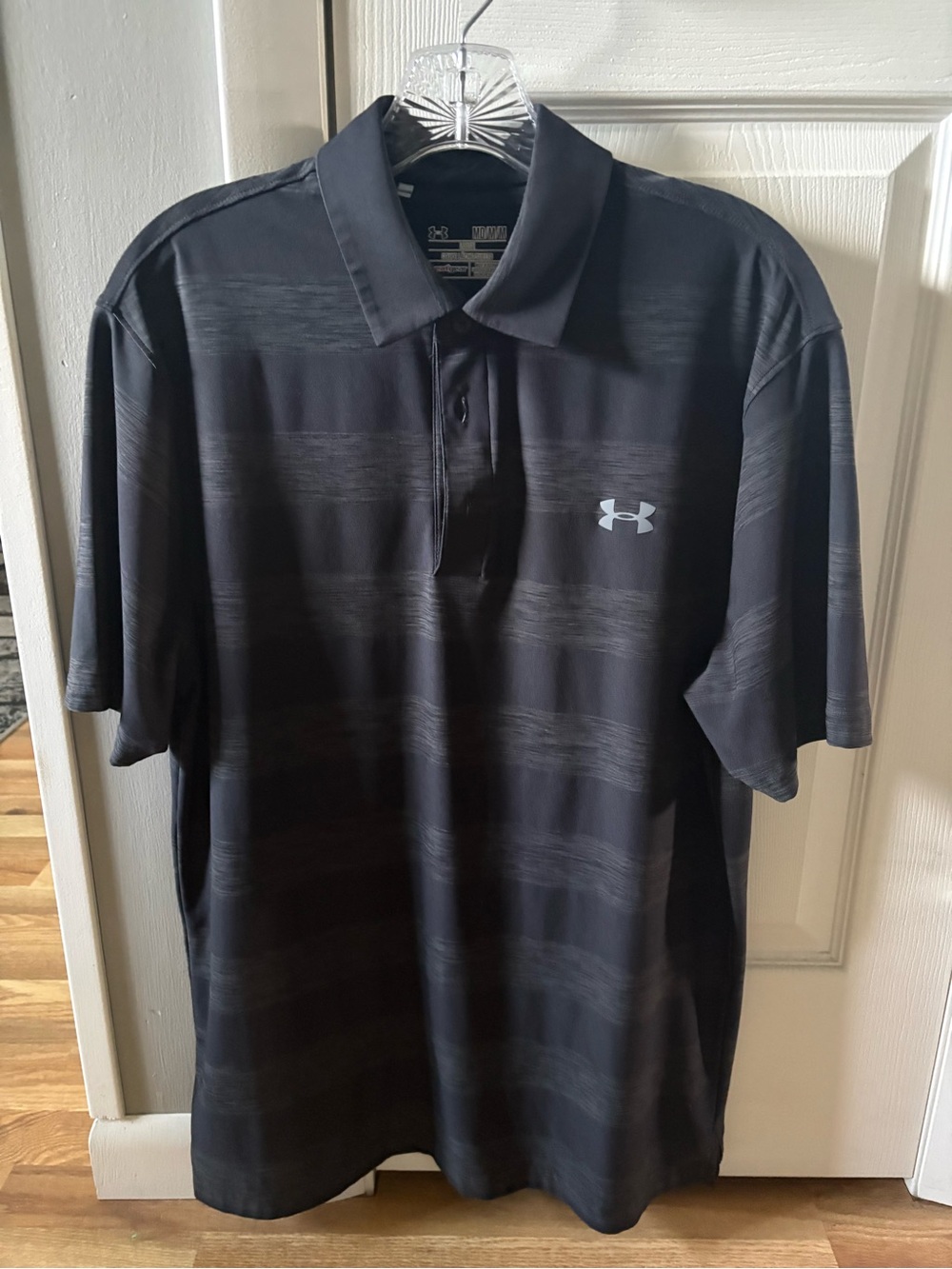 Under Armour Men's Black Striped Polo